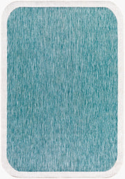 Miami Beach Aqua/Cream Machine Woven Rug MBH-2303 - 2'4" x 3'9"
