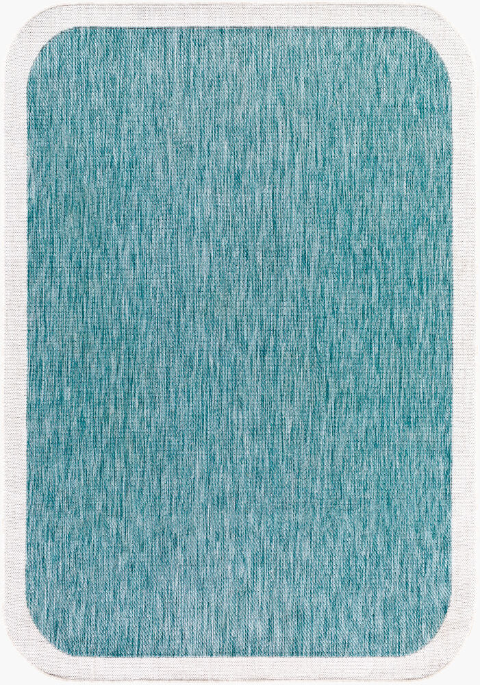 Miami Beach Aqua/Cream Machine Woven Rug MBH-2303 - 2'4" x 3'9"