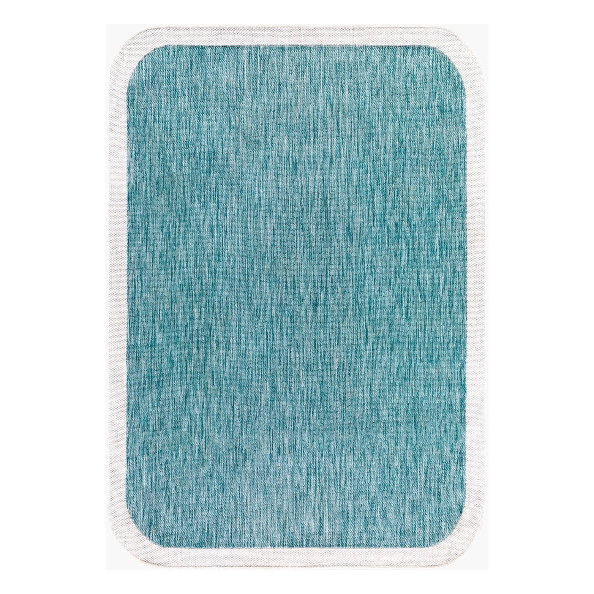 Miami Beach Aqua/Cream Machine Woven Rug MBH-2303 - 2'4" x 3'9"