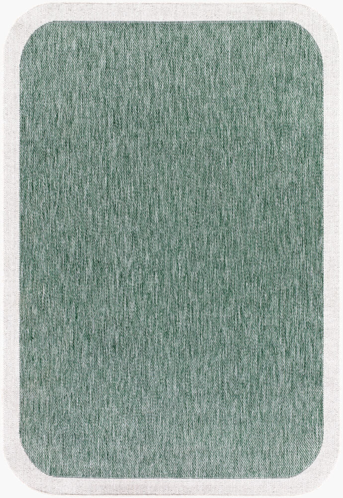 Miami Beach Cream/Medium Green Machine Woven Rug MBH-2304 - 2'4" x 3'9"