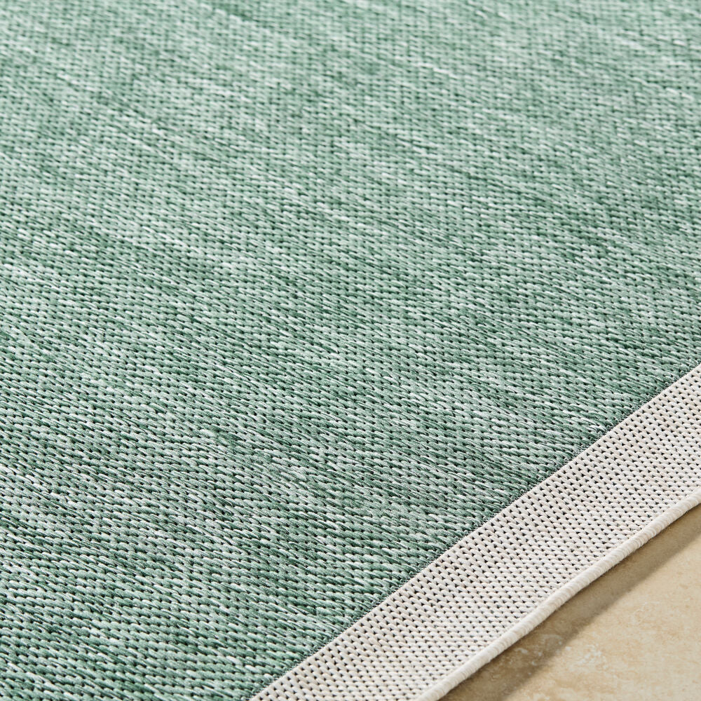 Miami Beach Cream/Medium Green Machine Woven Rug MBH-2304 - texture
