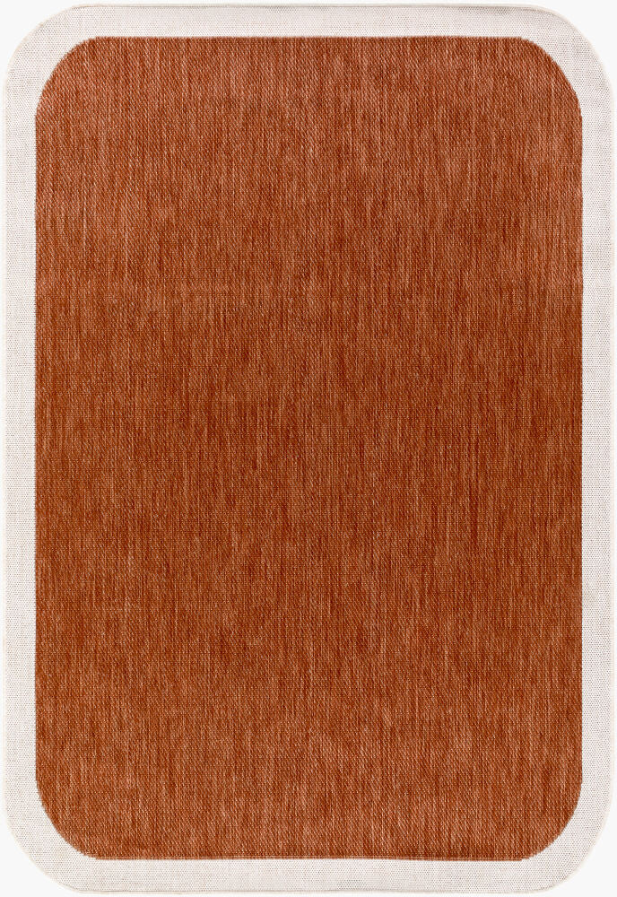 Miami Beach Burnt Orange/Cream Machine Woven Rug MBH-2305 - 2'4" x 3'9"
