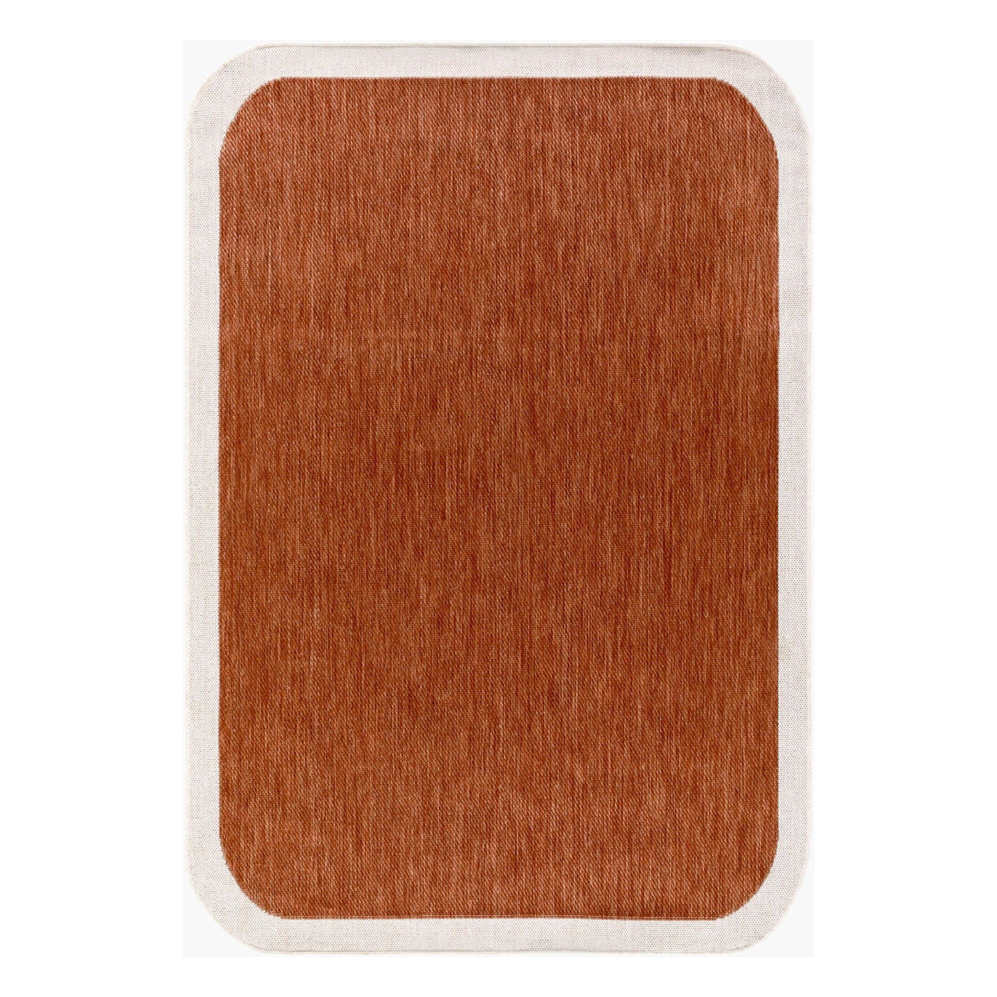 Miami Beach Burnt Orange/Cream Machine Woven Rug MBH-2305 - 2'4" x 3'9"