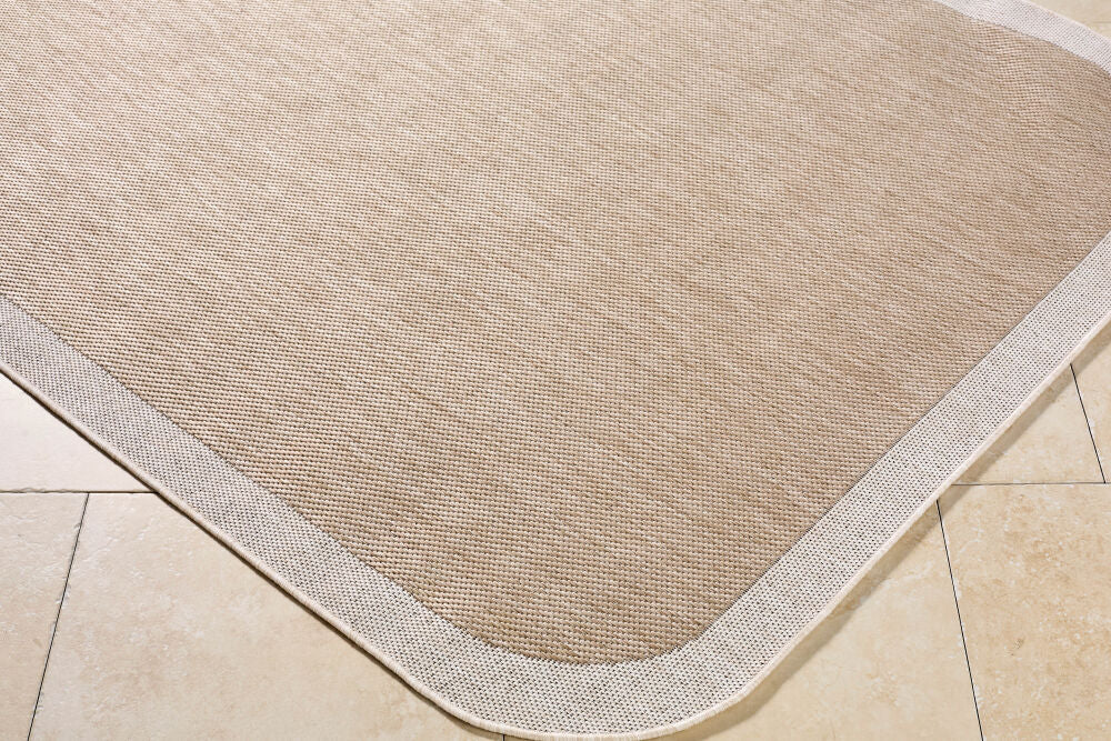 Miami Beach Cream/Tan Machine Woven Rug MBH-2306 - corner