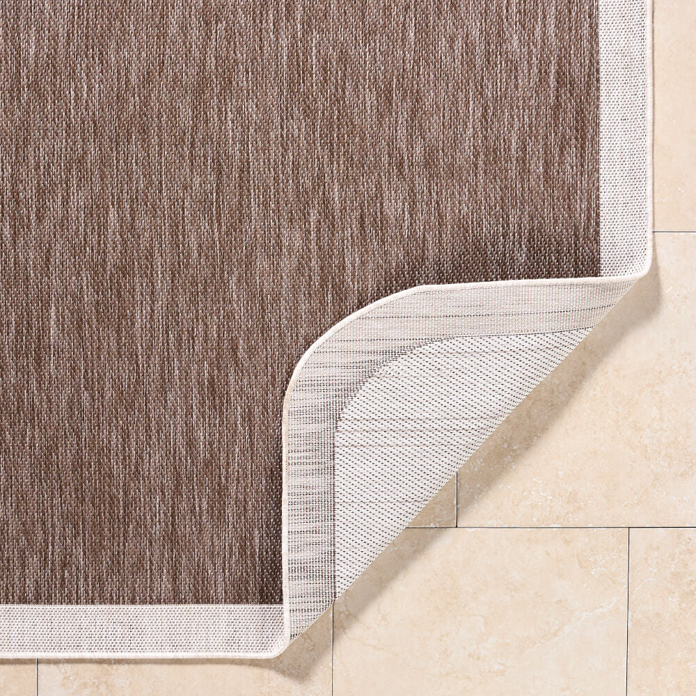 Miami Beach Cream/Dark Brown Machine Woven Rug MBH-2307 - fold