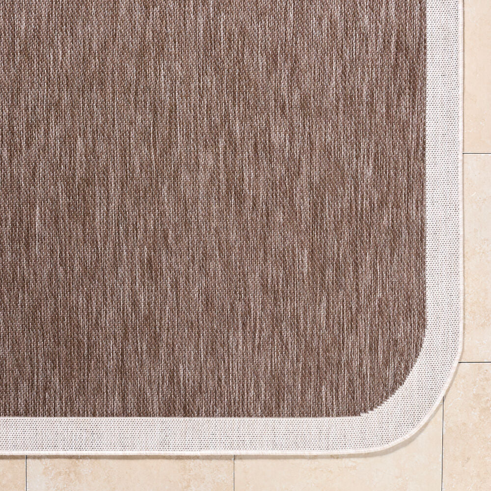 Miami Beach Cream/Dark Brown Machine Woven Rug MBH-2307 - overhead