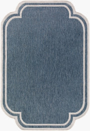Miami Beach Blue/Cream Machine Woven Rug MBH-2308 - 2'4" x 3'9"
