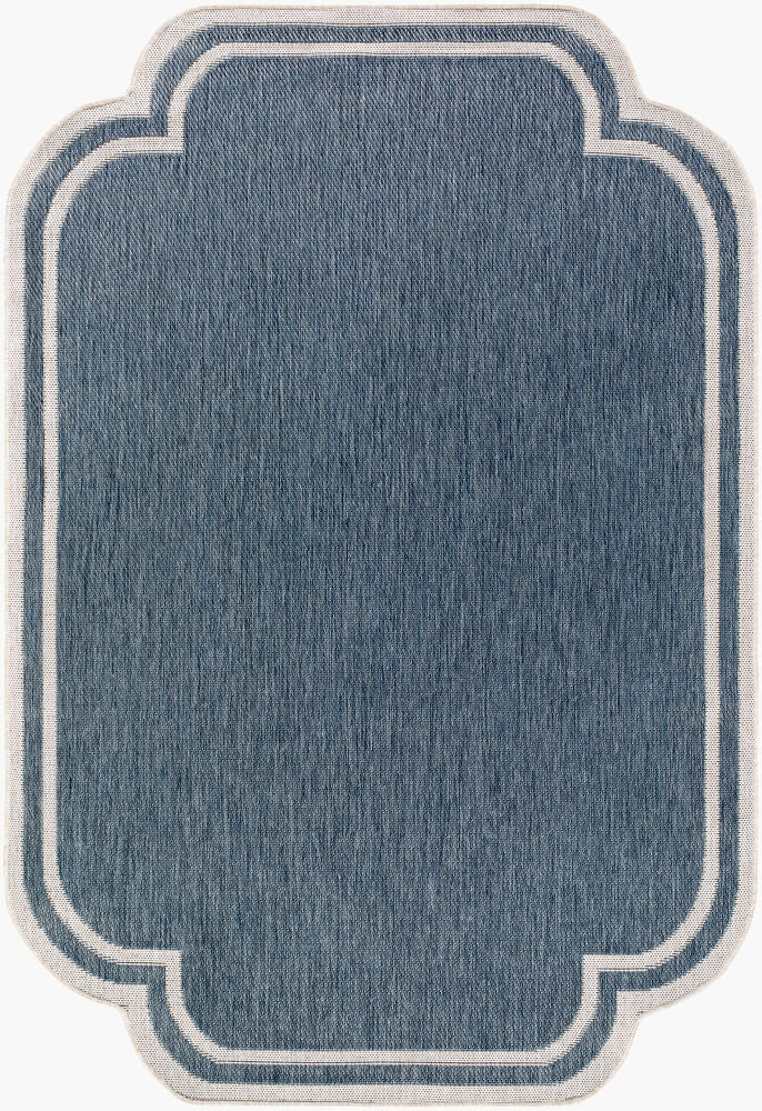Miami Beach Blue/Cream Machine Woven Rug MBH-2308 - 2'4" x 3'9"