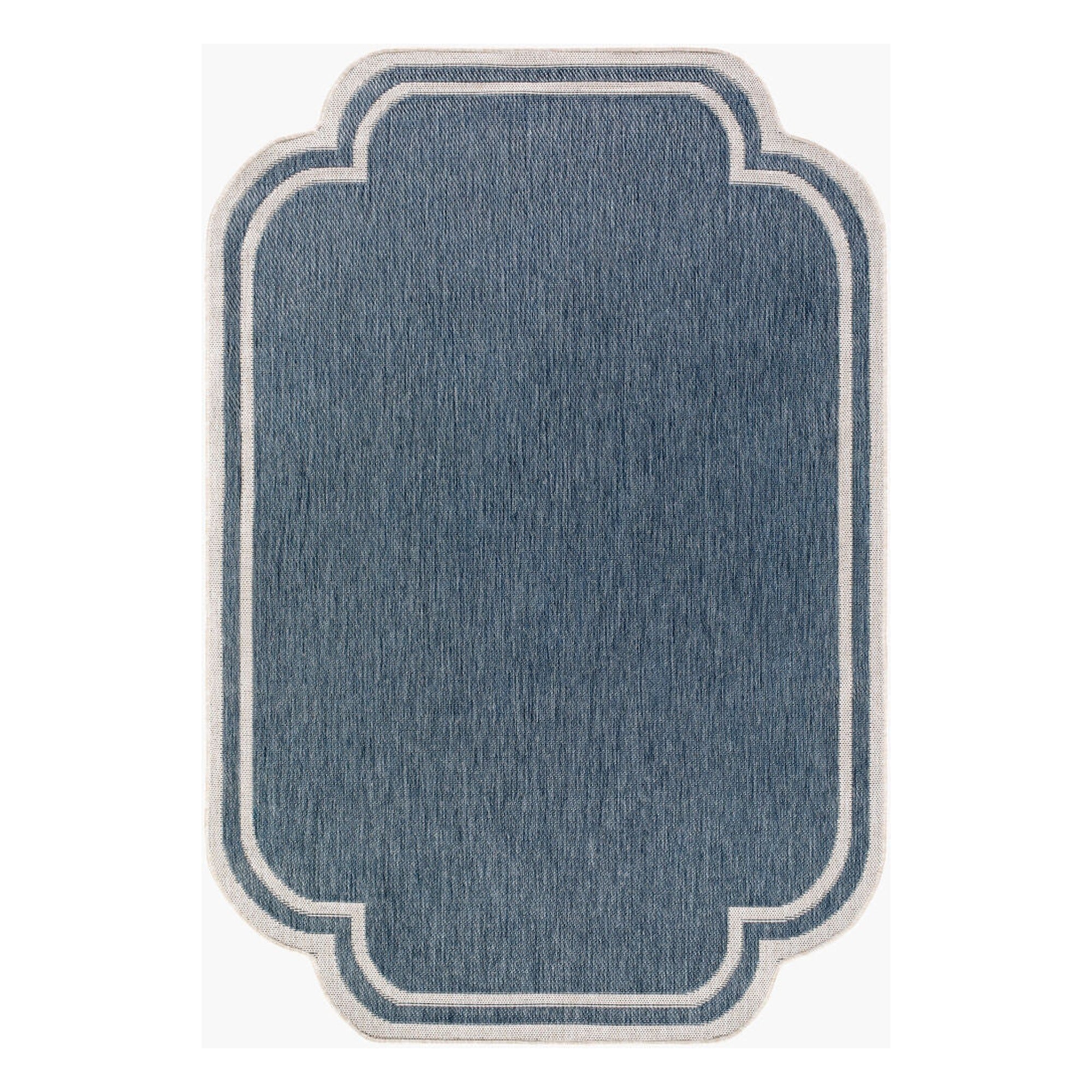 Miami Beach Blue/Cream Machine Woven Rug MBH-2308 - 2'4" x 3'9"