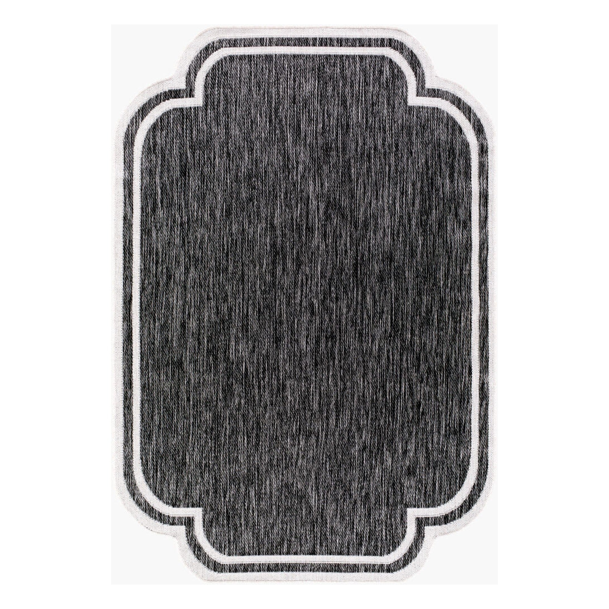 Miami Beach Black/Cream Machine Woven Rug MBH-2309 - 2'4" x 3'9"