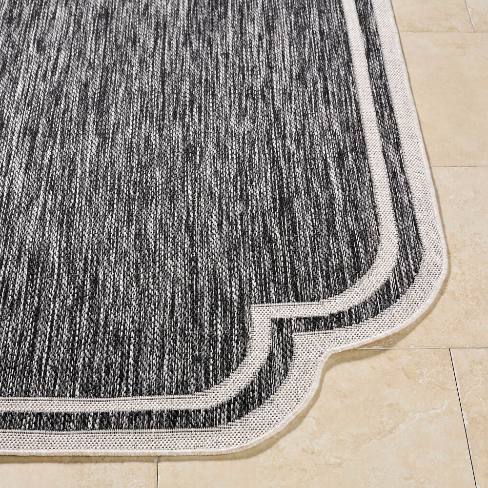 Miami Beach Black/Cream Machine Woven Rug MBH-2309 - front