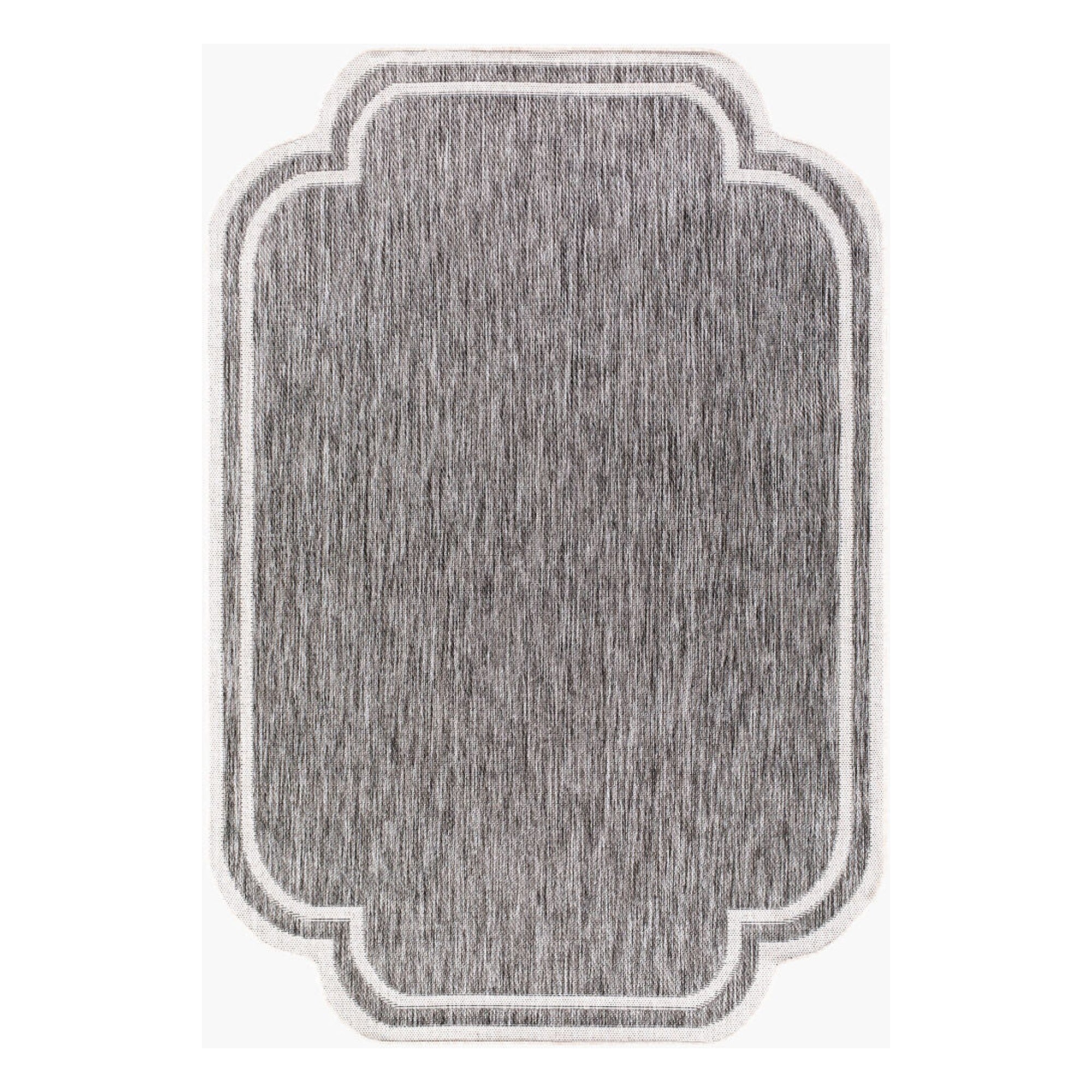 Miami Beach Charcoal/Cream Machine Woven Rug MBH-2310 - 2'4" x 3'9"