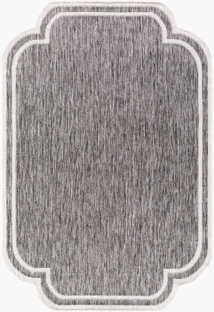Miami Beach Charcoal/Cream Machine Woven Rug MBH-2310 - 2'4" x 3'9"