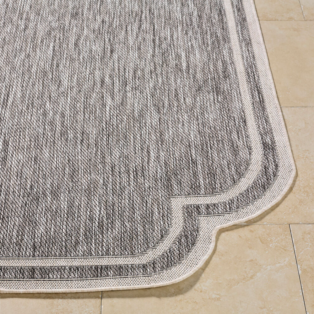 Miami Beach Charcoal/Cream Machine Woven Rug MBH-2310 - front