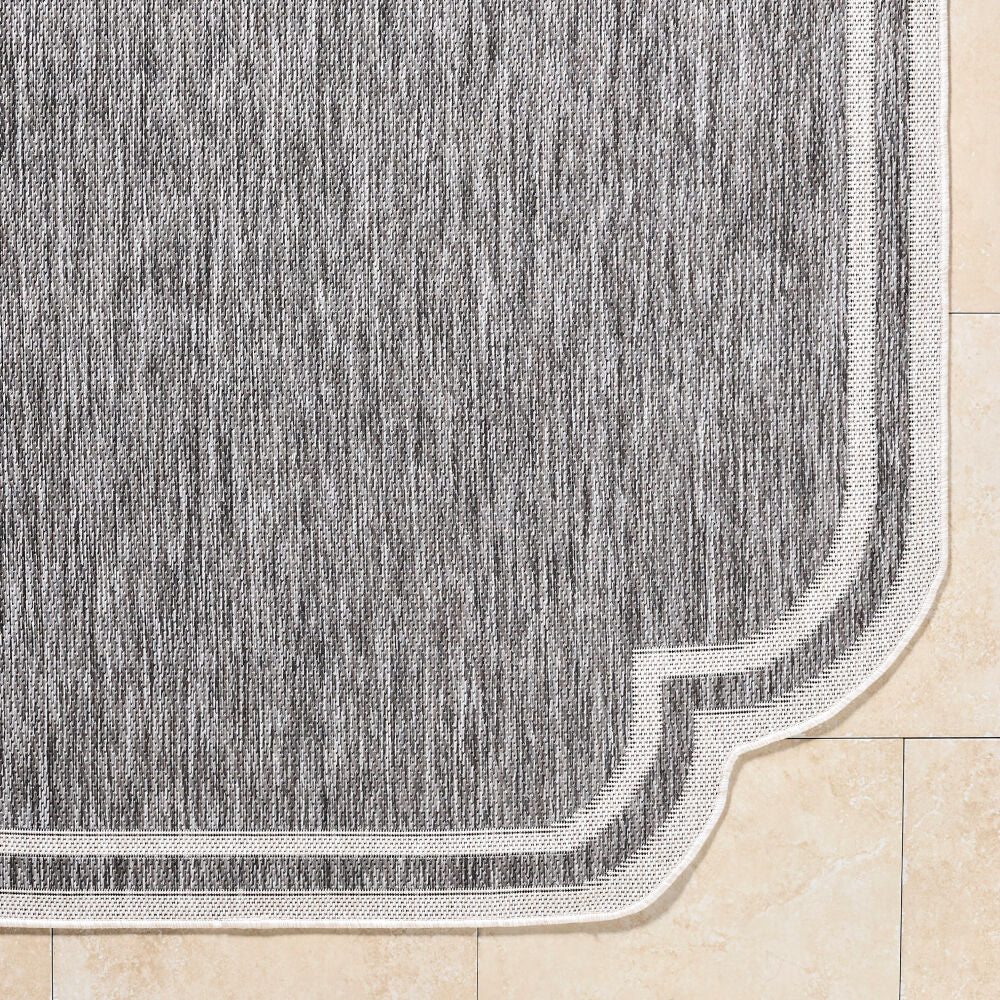 Miami Beach Charcoal/Cream Machine Woven Rug MBH-2310 - overhead