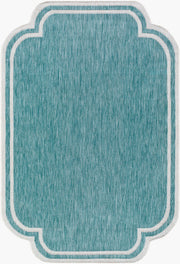 Miami Beach Aqua/Cream Machine Woven Rug MBH-2311 - 2'4" x 3'9"