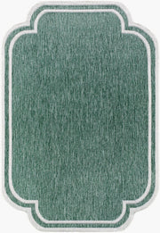 Miami Beach Cream/Medium Green Machine Woven Rug MBH-2312 - 2'4" x 3'9"