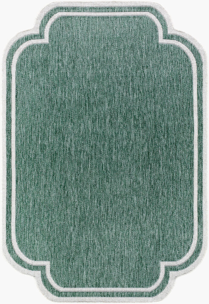 Miami Beach Cream/Medium Green Machine Woven Rug MBH-2312 - 2'4" x 3'9"