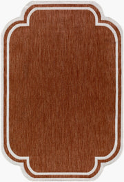 Miami Beach Burnt Orange/Cream Machine Woven Rug MBH-2313 - 2'4" x 3'9"