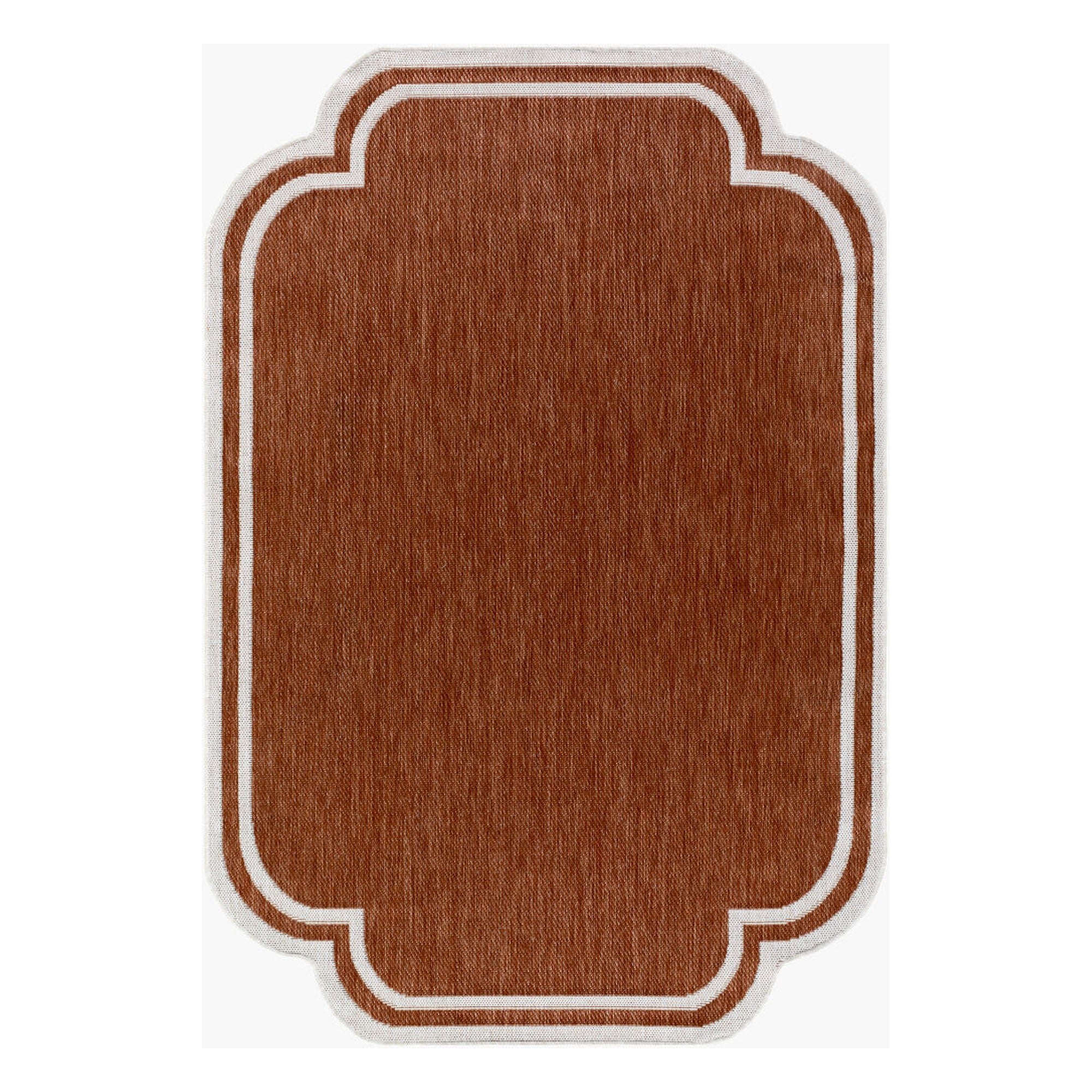 Miami Beach Burnt Orange/Cream Machine Woven Rug MBH-2313 - 2'4" x 3'9"