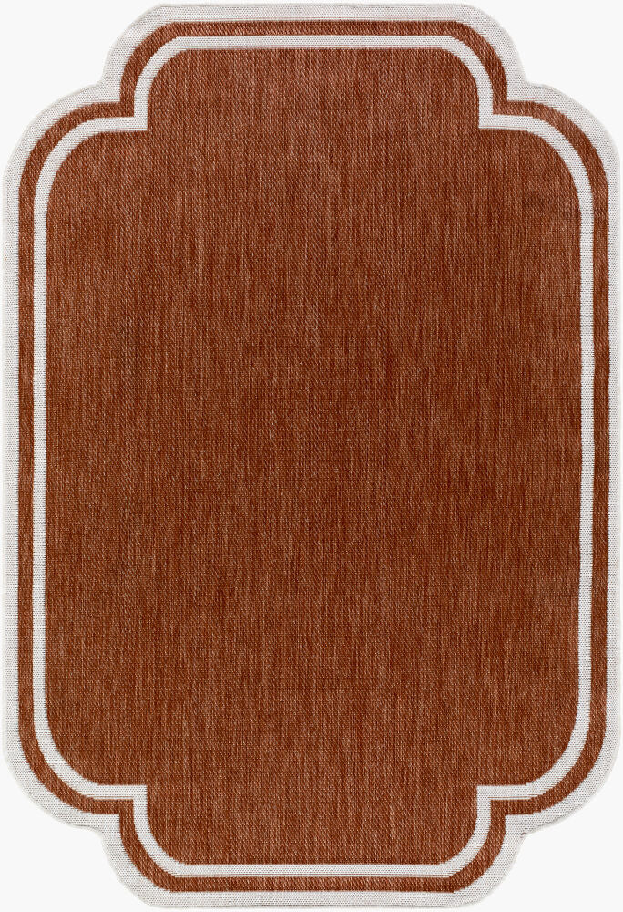 Miami Beach Burnt Orange/Cream Machine Woven Rug MBH-2313 - 2'4" x 3'9"