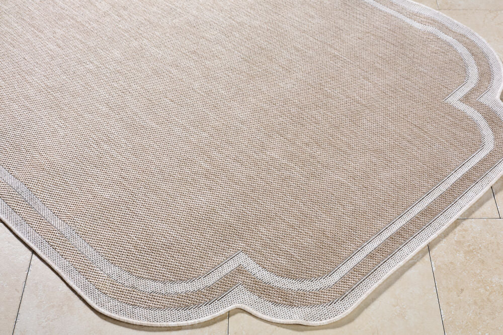 Miami Beach Cream/Tan Machine Woven Rug MBH-2314 - corner