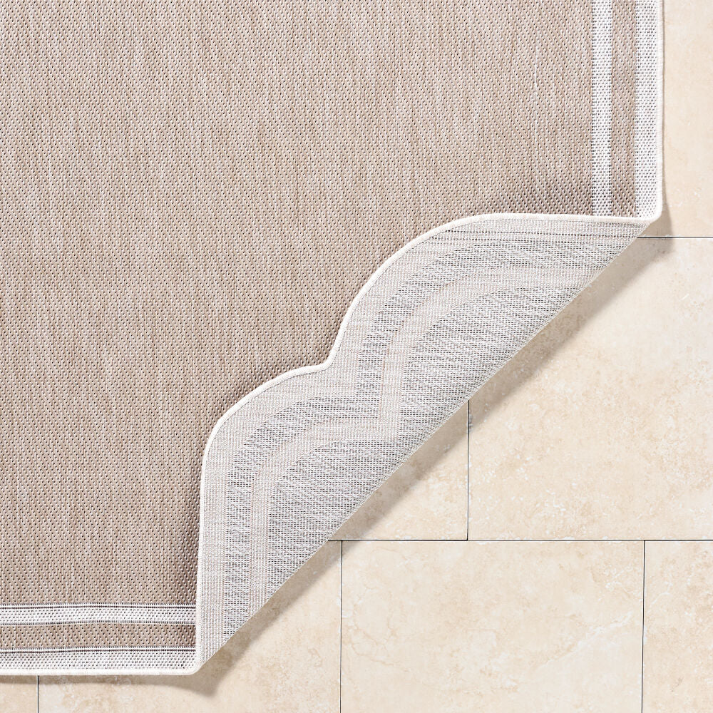 Miami Beach Cream/Tan Machine Woven Rug MBH-2314 - fold