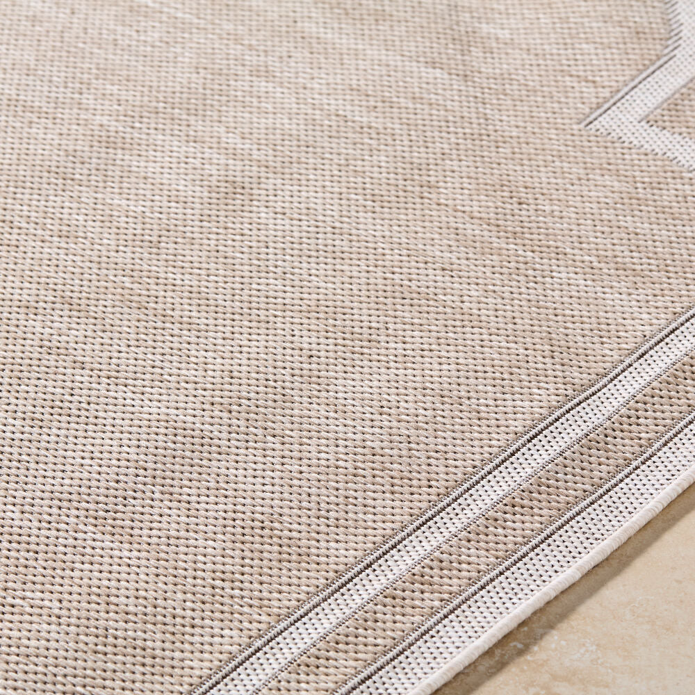 Miami Beach Cream/Tan Machine Woven Rug MBH-2314 - texture