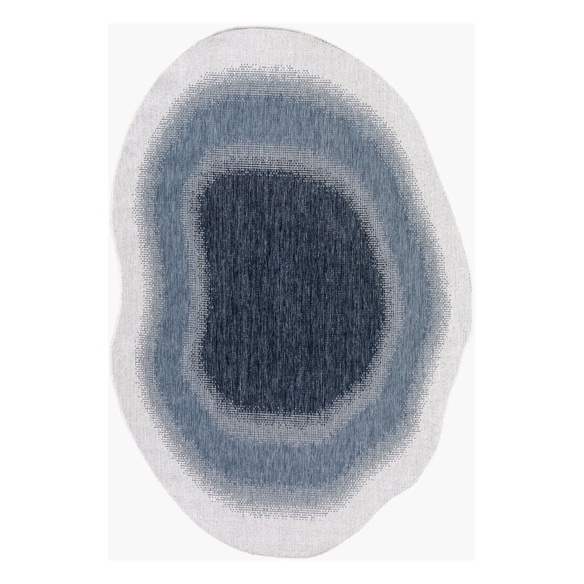 Miami Beach Blue/Dark Blue Machine Woven Rug - 5'3" x 7'