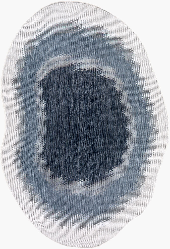 Miami Beach Blue/Dark Blue Machine Woven Rug - 5'3" x 7'