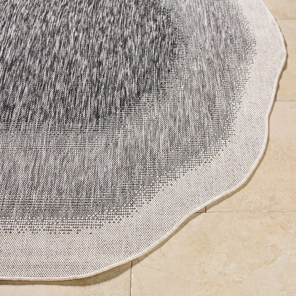 Miami Beach Black/Cream Machine Woven Rug MBH-2316 - front