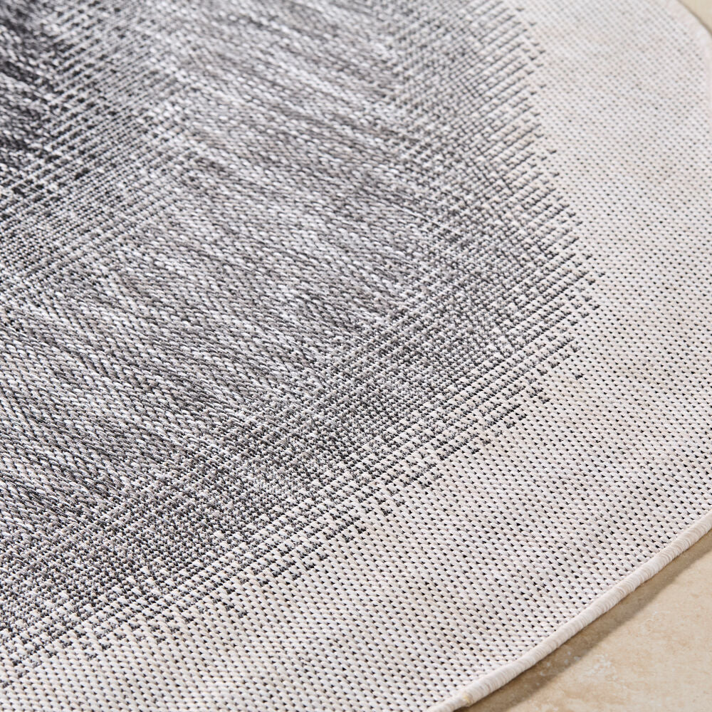 Miami Beach Black/Cream Machine Woven Rug MBH-2316 - texture
