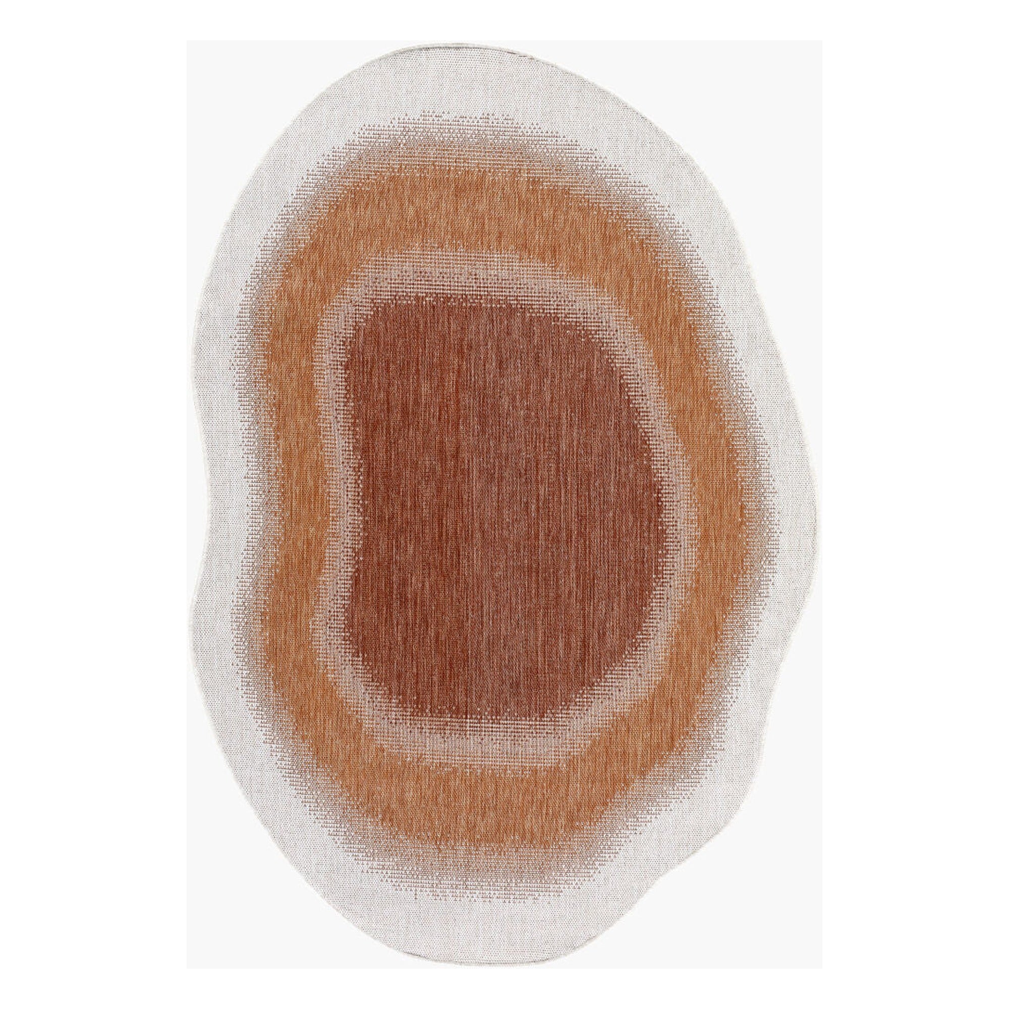 Miami Beach Burnt Orange/Rust Machine Woven Rug - 5'3" x 7'