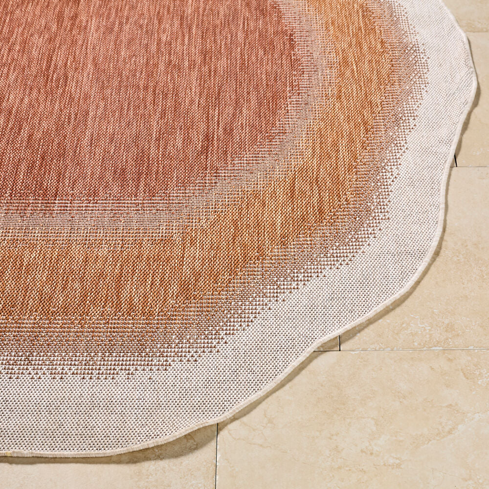 Miami Beach Burnt Orange/Rust Machine Woven Rug - front