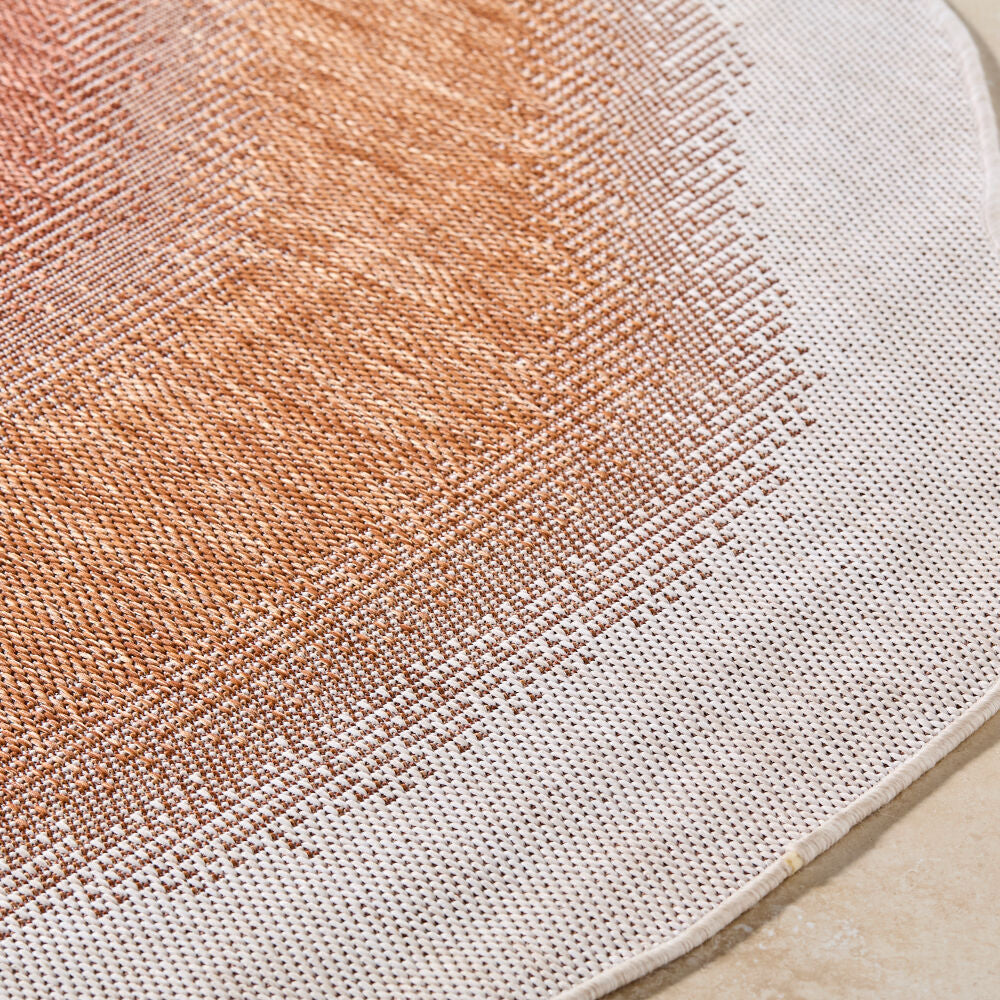 Miami Beach Burnt Orange/Rust Machine Woven Rug - texture