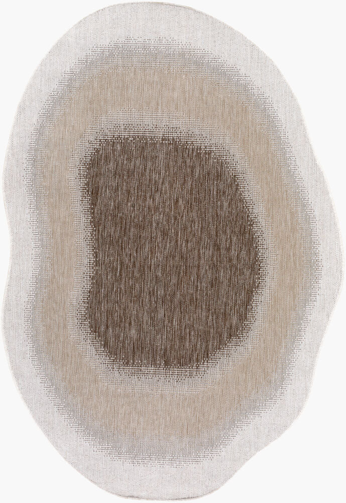 Miami Beach Cream/Tan Machine Woven Rug MBH-2318 - 5'3" x 7'