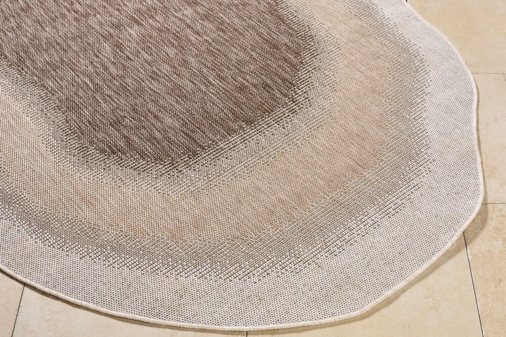 Miami Beach Cream/Tan Machine Woven Rug MBH-2318 - corner