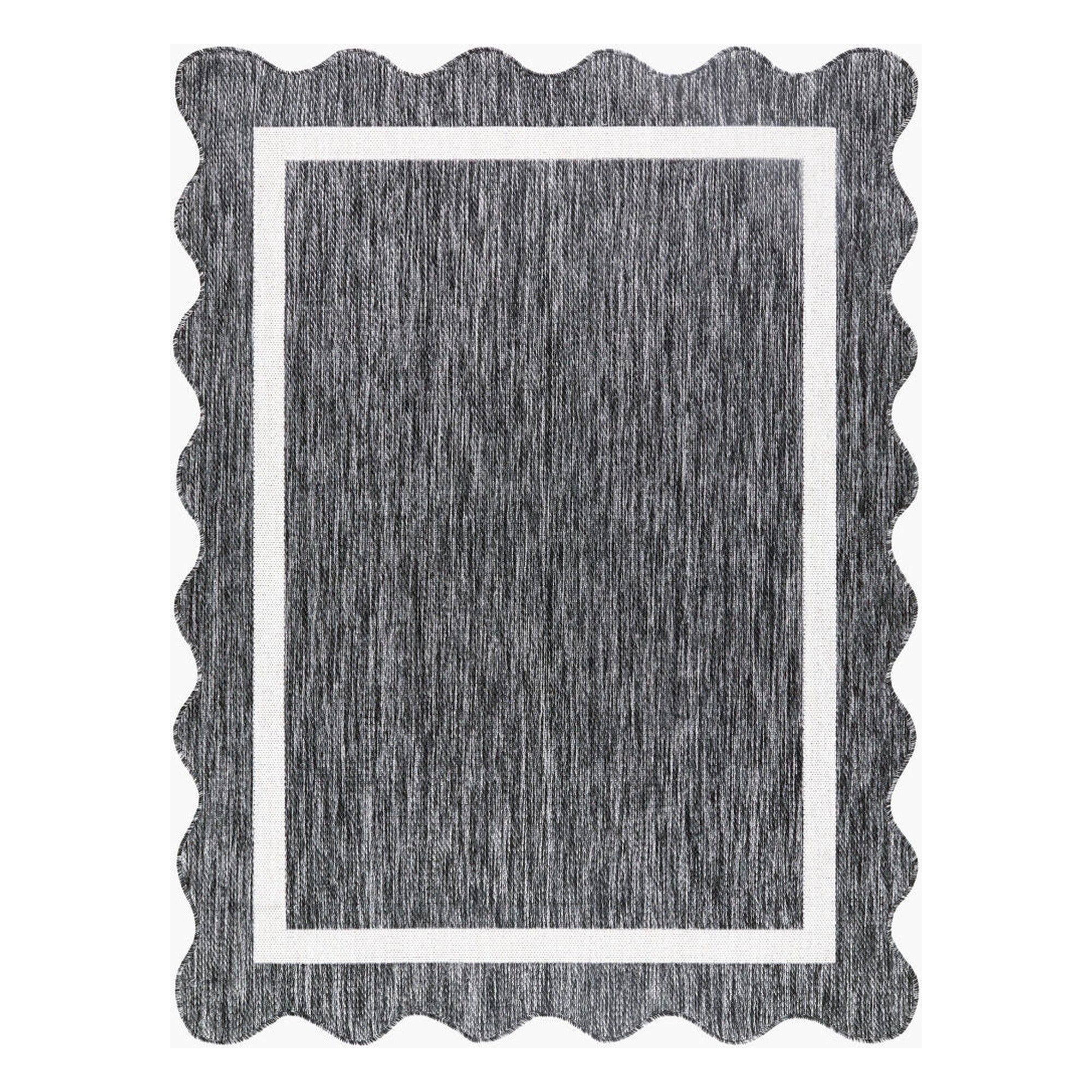 Miami Beach Black/Cream Machine Woven Rug MBH-2319 - 2'4" x 3'9"