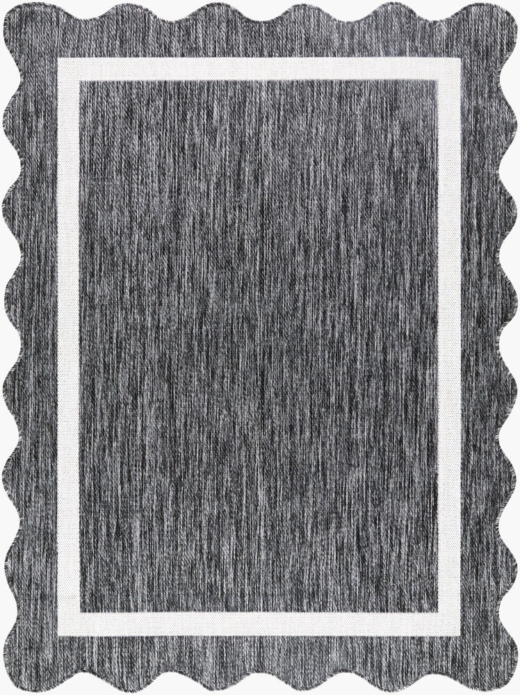Miami Beach Black/Cream Machine Woven Rug MBH-2319 - 2'4" x 3'9"