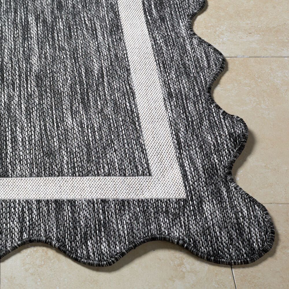 Miami Beach Black/Cream Machine Woven Rug MBH-2319 - front