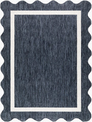 Miami Beach Cream/Dark Blue Machine Woven Rug MBH-2320 - 2'4" x 3'9"