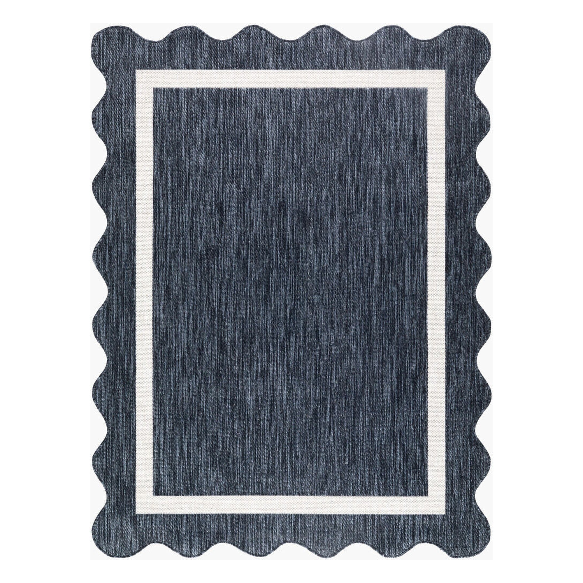 Miami Beach Cream/Dark Blue Machine Woven Rug MBH-2320 - 2'4" x 3'9"