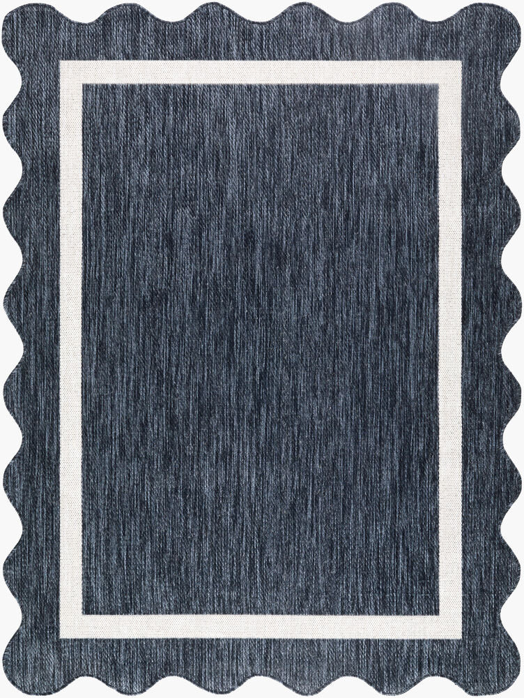 Miami Beach Cream/Dark Blue Machine Woven Rug MBH-2320 - 2'4" x 3'9"