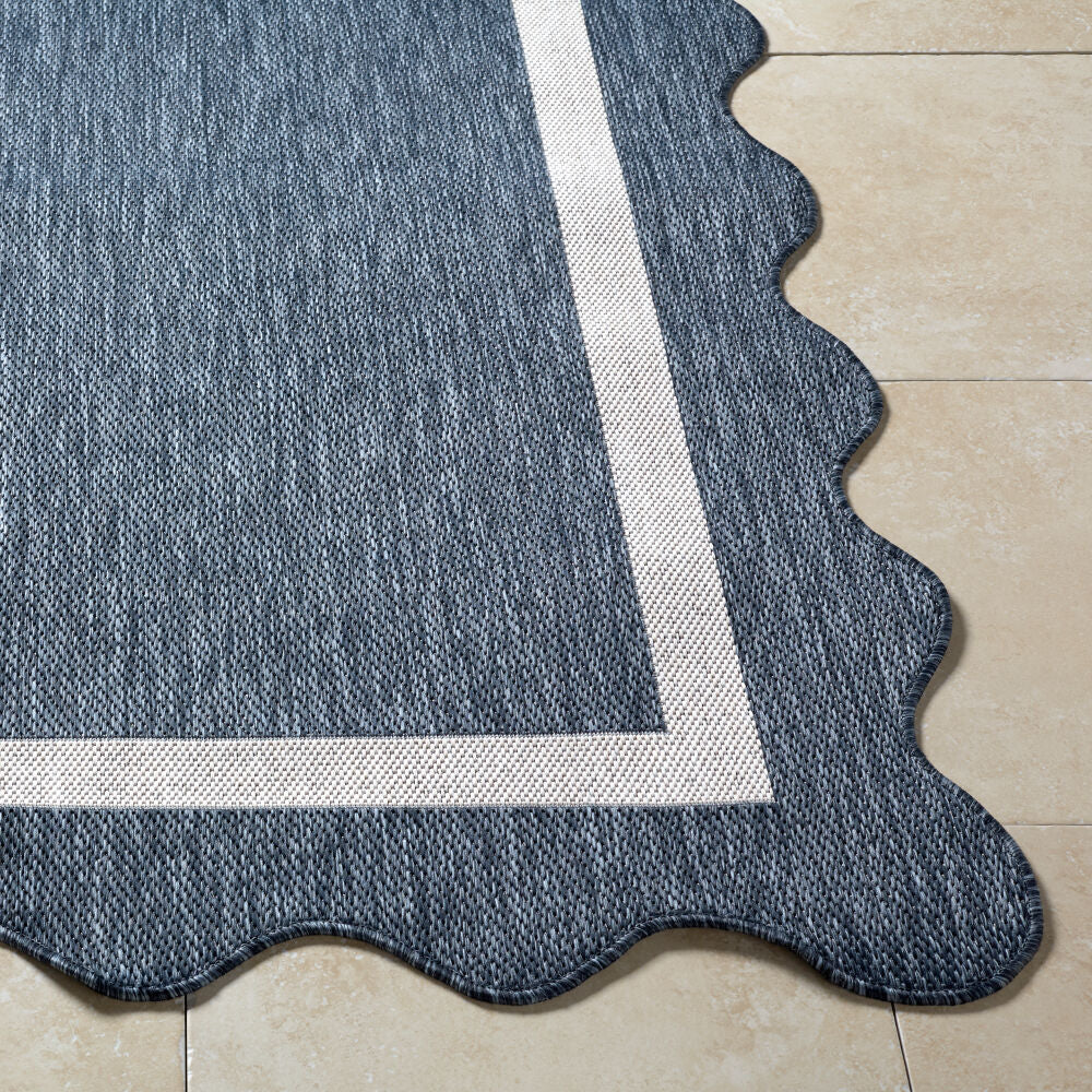 Miami Beach Cream/Dark Blue Machine Woven Rug MBH-2320 - front