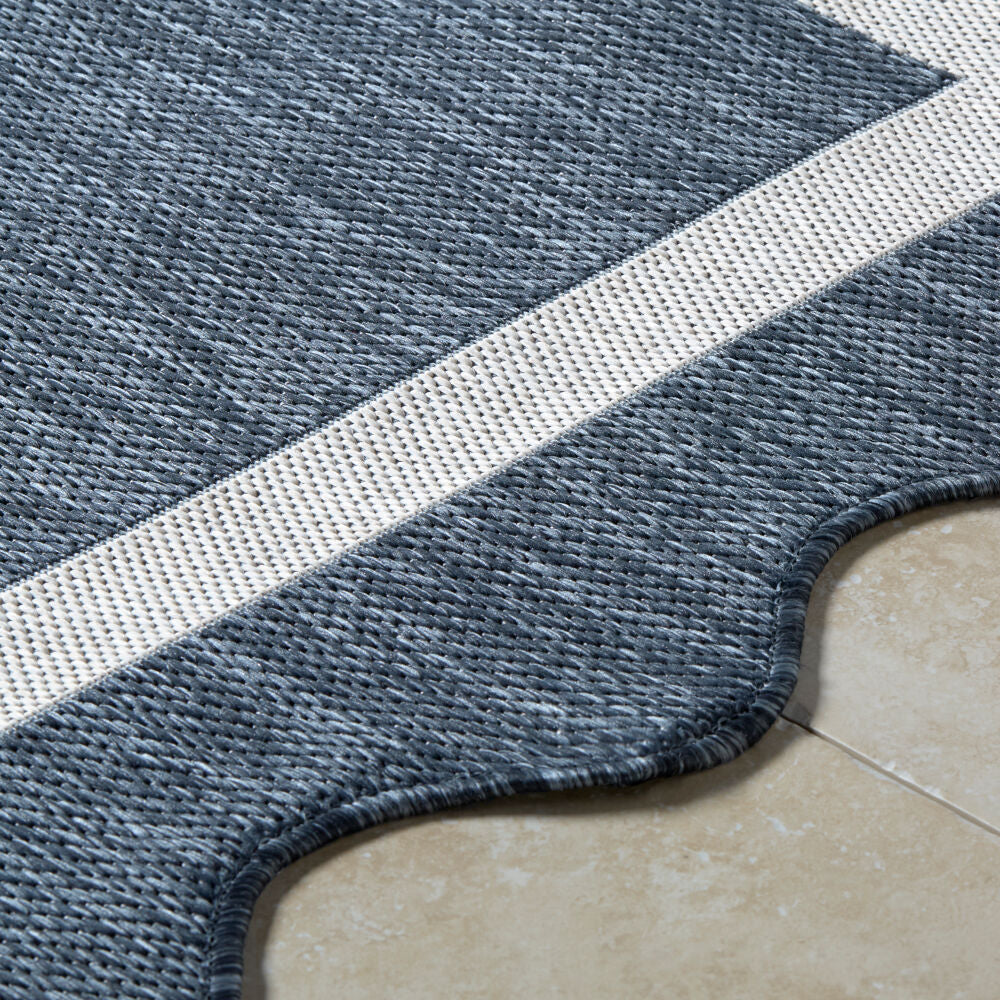 Miami Beach Cream/Dark Blue Machine Woven Rug MBH-2320 - texture