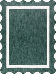 Miami Beach Cream/Dark Green Machine Woven Rug - 2'4" x 3'9"