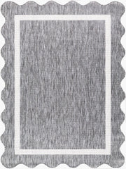 Miami Beach Charcoal/Cream Machine Woven Rug MBH-2322 - 2'4" x 3'9"