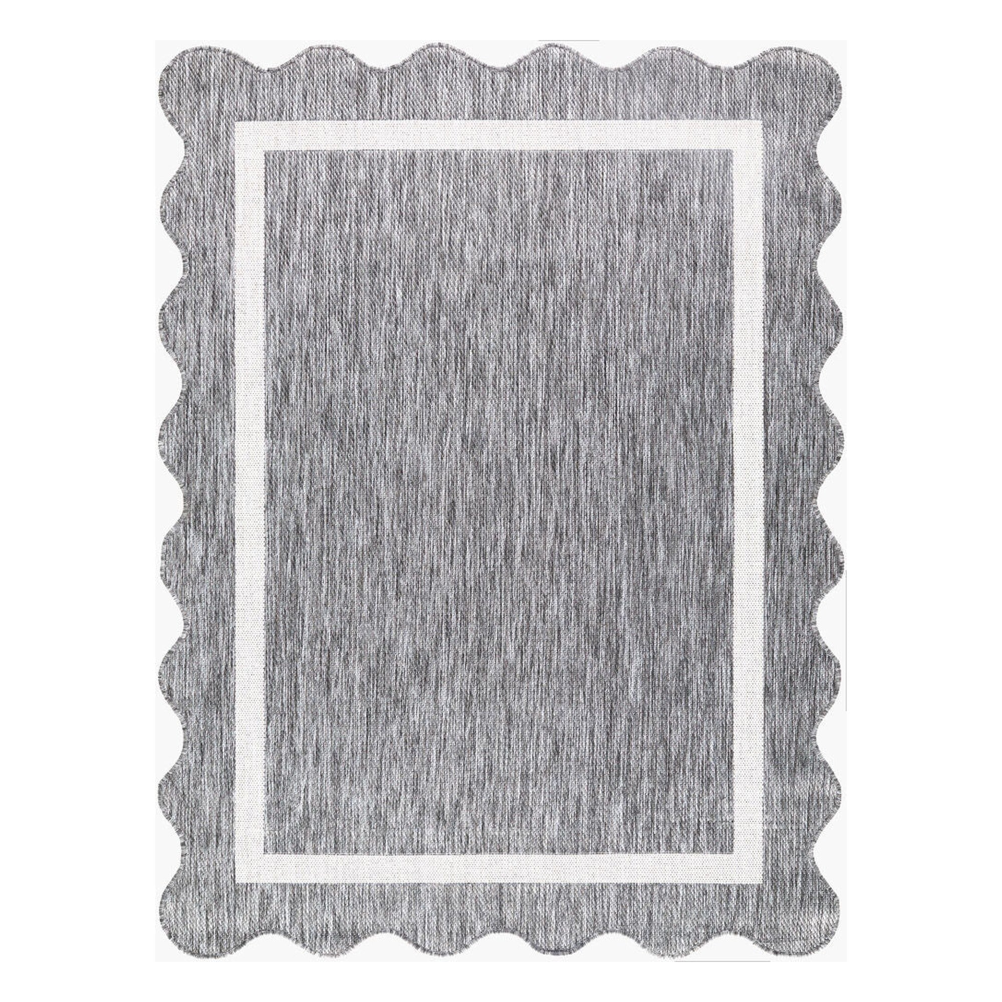 Miami Beach Charcoal/Cream Machine Woven Rug MBH-2322 - 2'4" x 3'9"