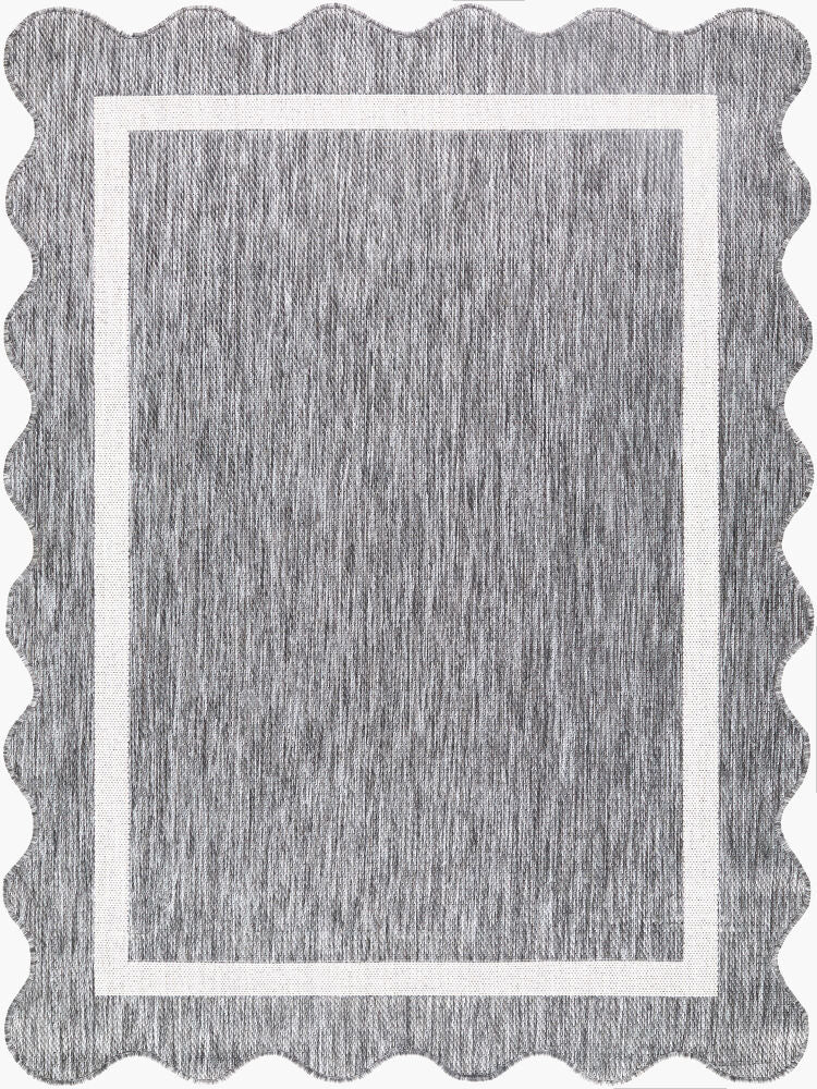 Miami Beach Charcoal/Cream Machine Woven Rug MBH-2322 - 2'4" x 3'9"