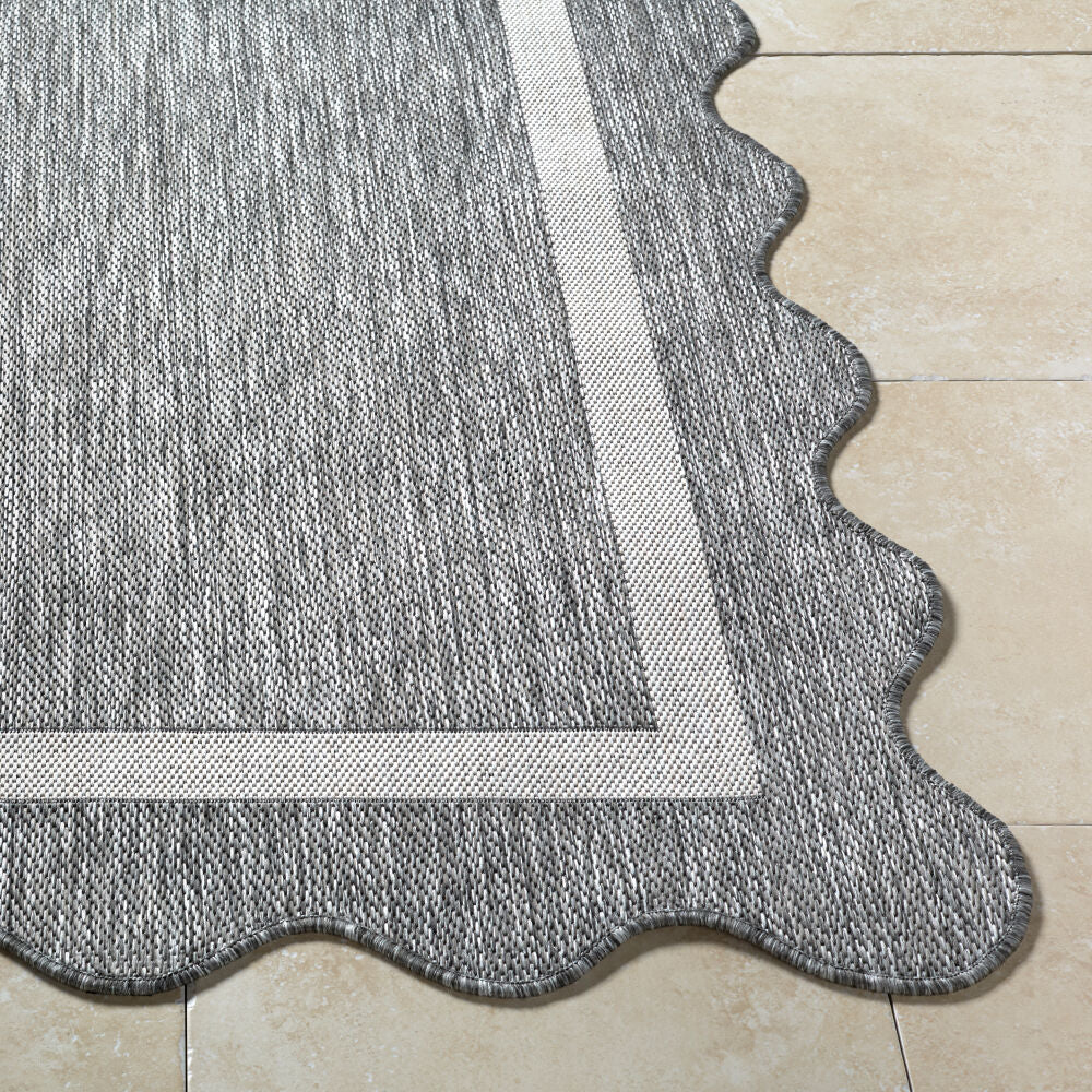 Miami Beach Charcoal/Cream Machine Woven Rug MBH-2322 - front